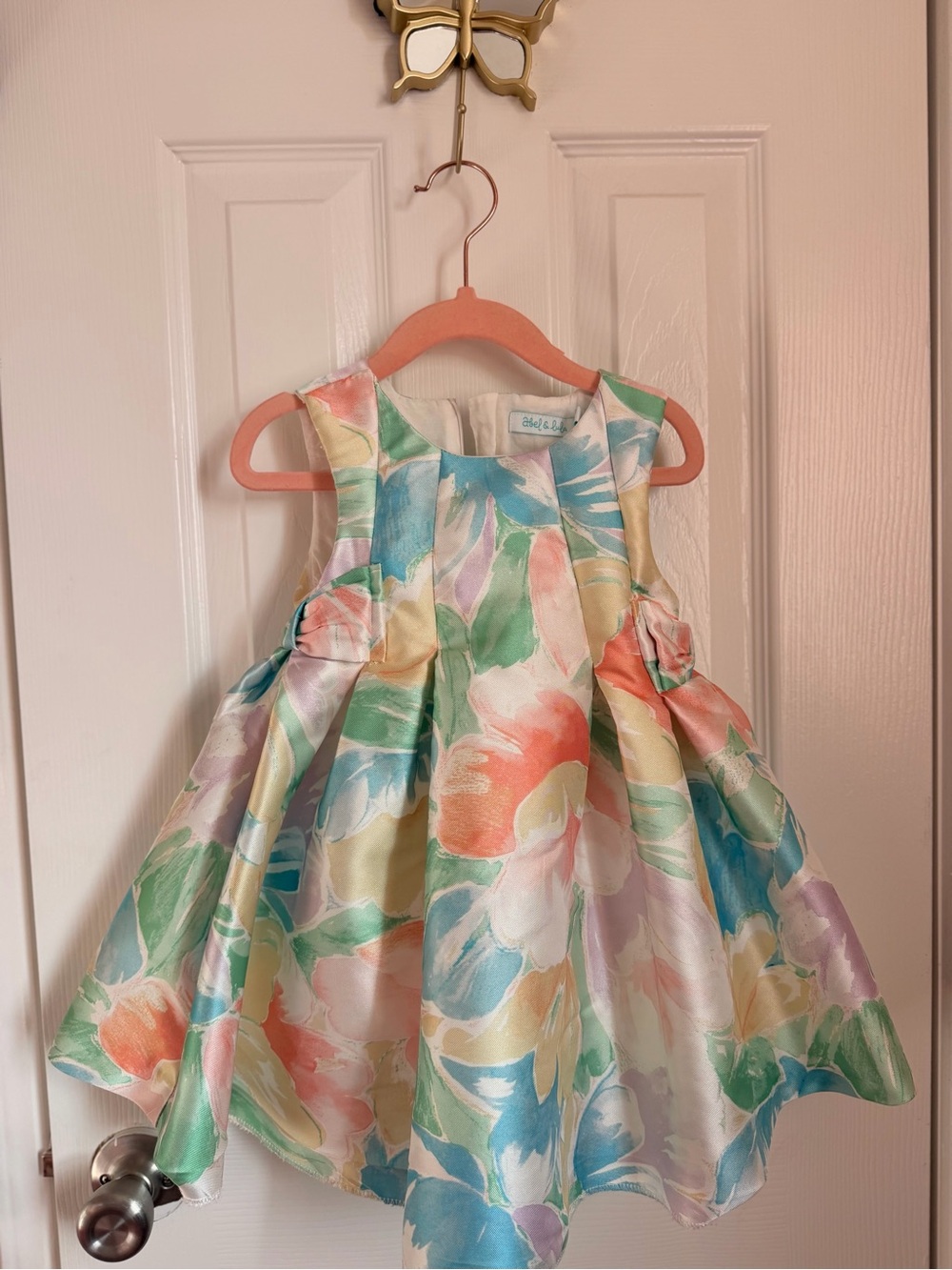 Pastel Floral Party Dress for Girls - Multicolor